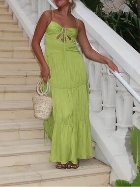 SAS Collections Lime Time Ruched Maxi